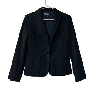 Ann Taylor Black Single Button Blazer Jacket Womens Size 4 Career Work Old Money